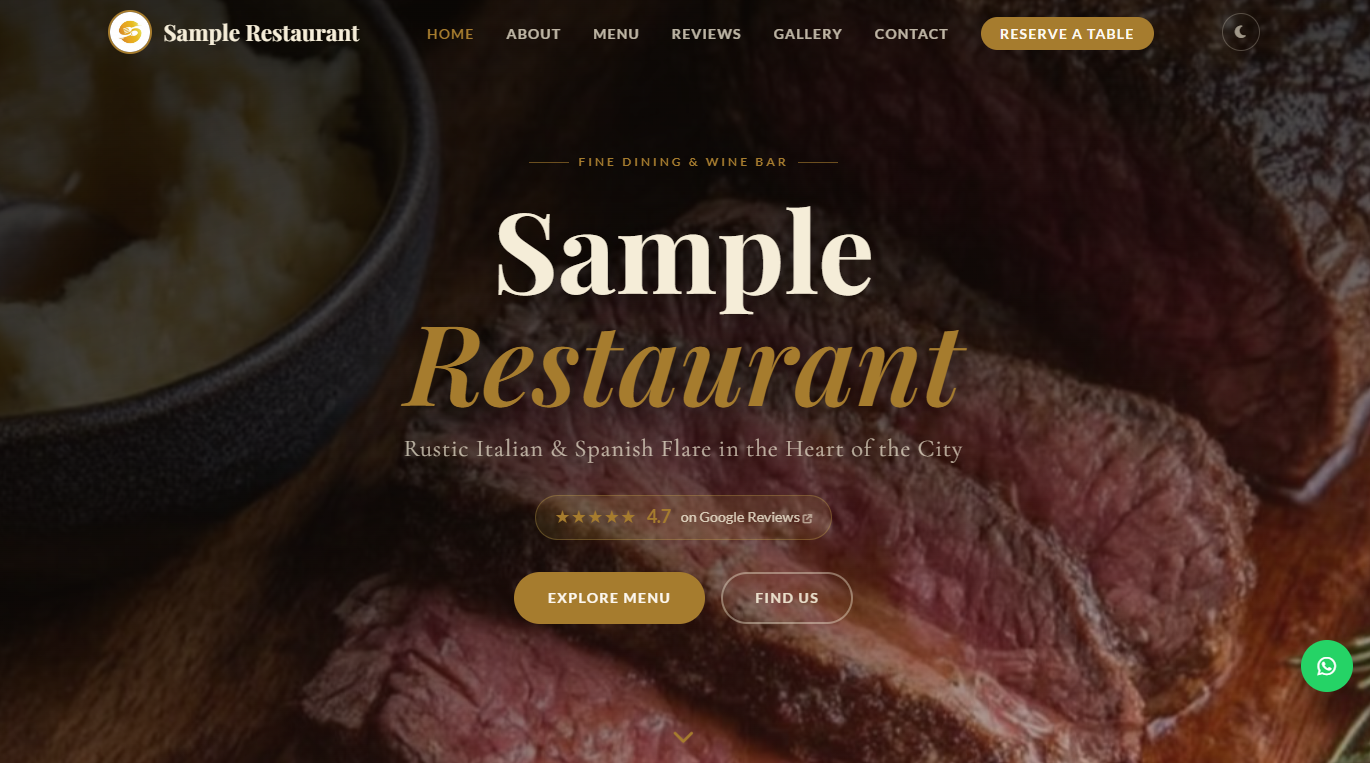 Restaurant Landing Page